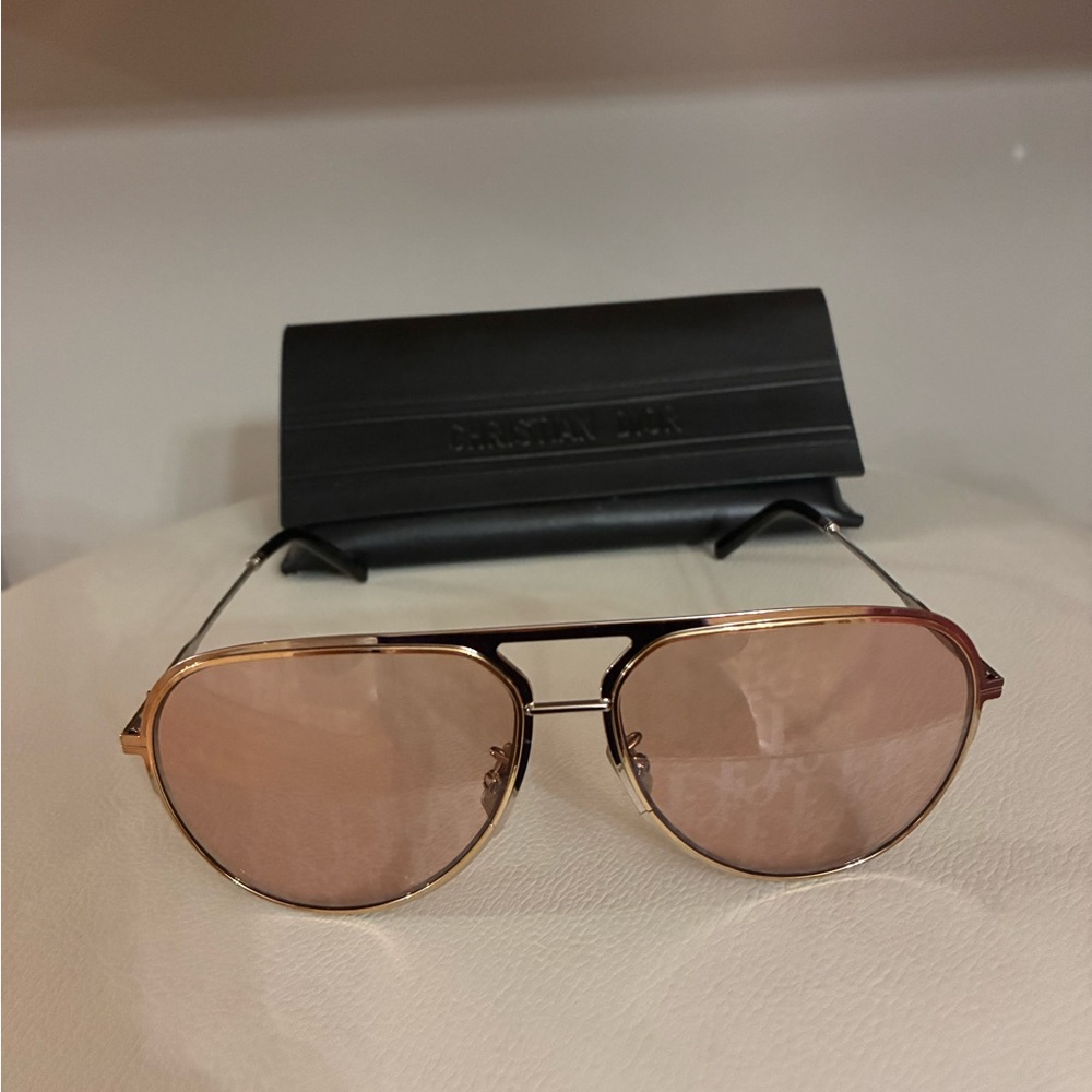 Dior Gold and Pink Aviator Glasses